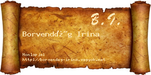 Borvendég Irina névjegykártya